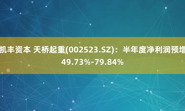 凯丰资本 天桥起重(002523.SZ)：半年度净利润预增49.73%-79.84%