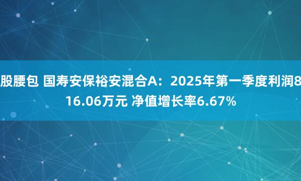 股腰包 国寿安保裕安混合A：2025年第一季度利润816.06万元 净值增长率6.67%